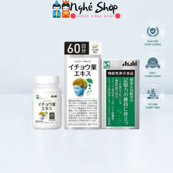 ASAHI - Viên uống bổ não Ginko Biloba 30 ngày