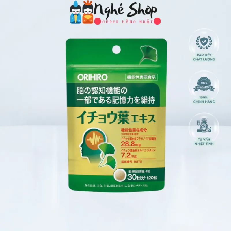 ORIHIRO - Viên uống bổ não Ginkgo Biloba 120 viên