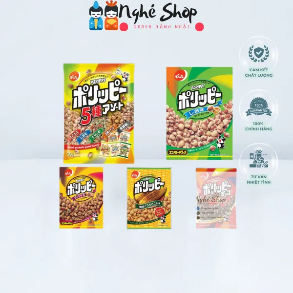 DENROKU- Snack nhân đậu phộng Porippy các vị