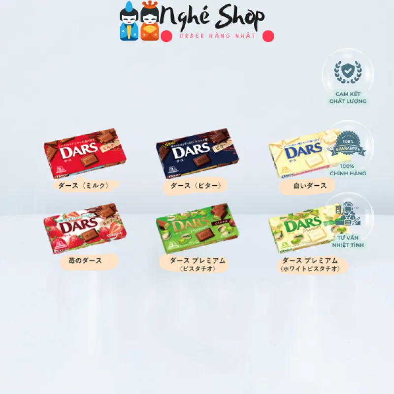 MORINAGA - Chocolate DARS 12 miếng các vị