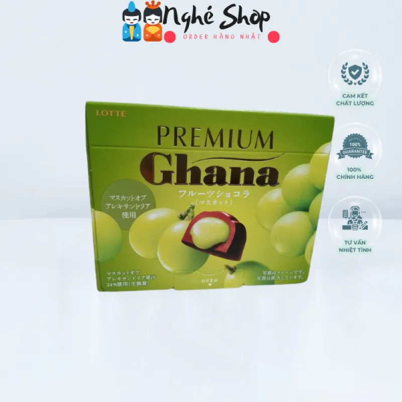 LOTTE- Socola Premium Ghana vị nho, dâu, nama