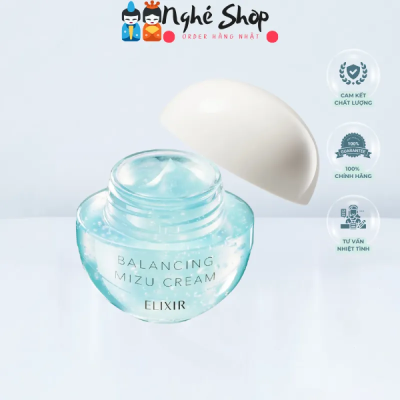 SHISEIDO - Kem dưỡng ẩm ngăn ngừa mụn trứng cá Elixir Balancing Mizu Cream