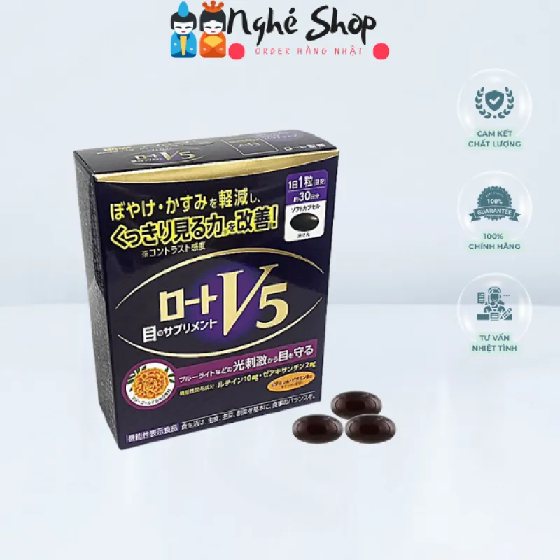 ROHTO- Viên uống hỗ trợ sáng mắt Rohto Lutein V5