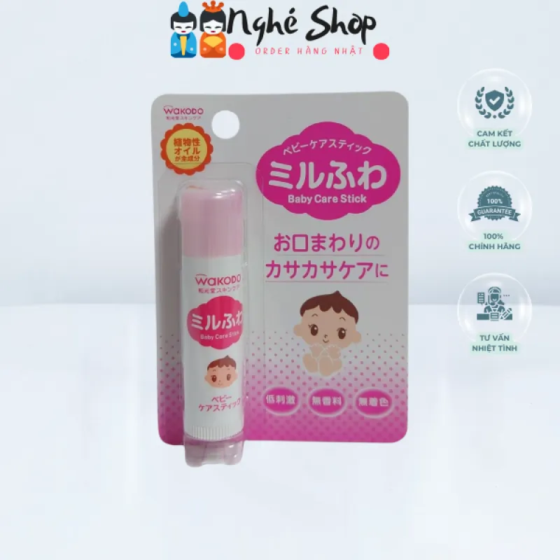 WAKODO- Son dưỡng môi cho bé Baby Care Stick thỏi 5g