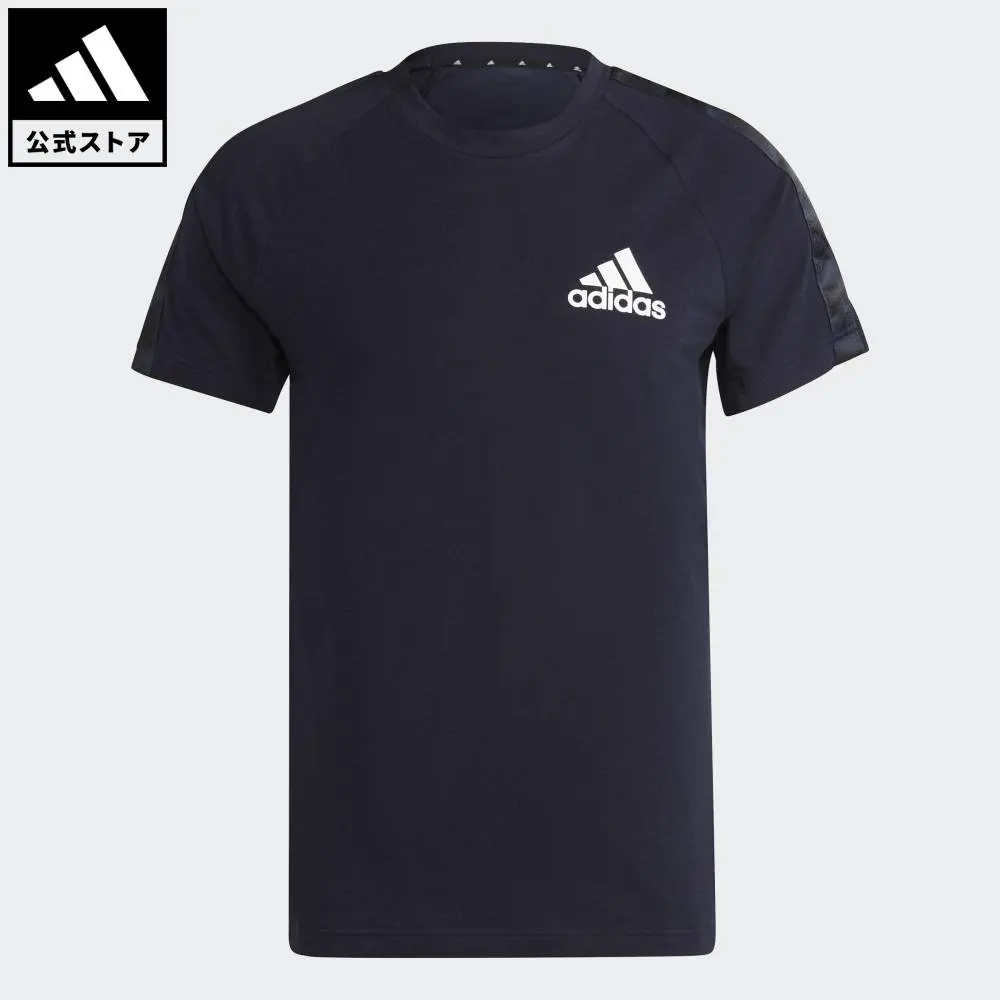 ADIDAS - Áo thun thể thao nam ngắn tay màu xanh lam AEROREADY