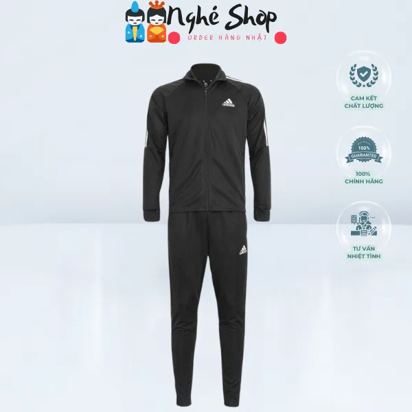 ADIDAS - Bộ thể thao nam Jersey H28922 đen AEROREADY Sereno Cut Three Stripes Tracksuit