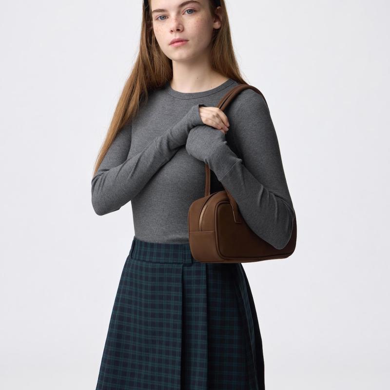 GU - Áo giữ nhiệt cổ tròn ấm cho nữ Warm Ribbed Crew Neck