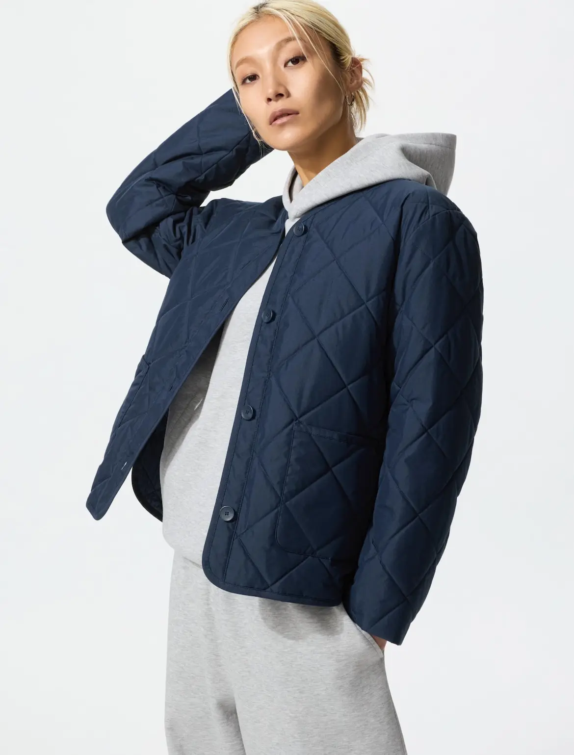 UNIQLO - Áo khoác Pufftech nữ chần trám cài cúc