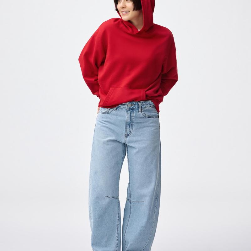 GU - Quần Jeans ống cong Barrel (chiều dài ngắn 68cm)