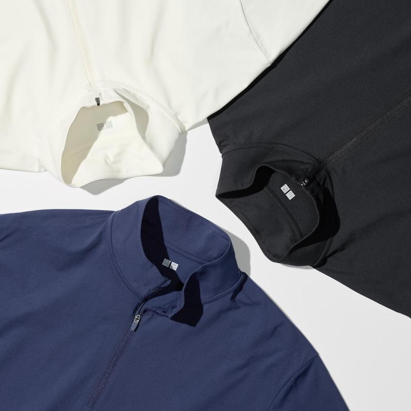 UNIQLO - Áo thun dài tay chống nắng kéo khoá nửa thân UV DRY - EX