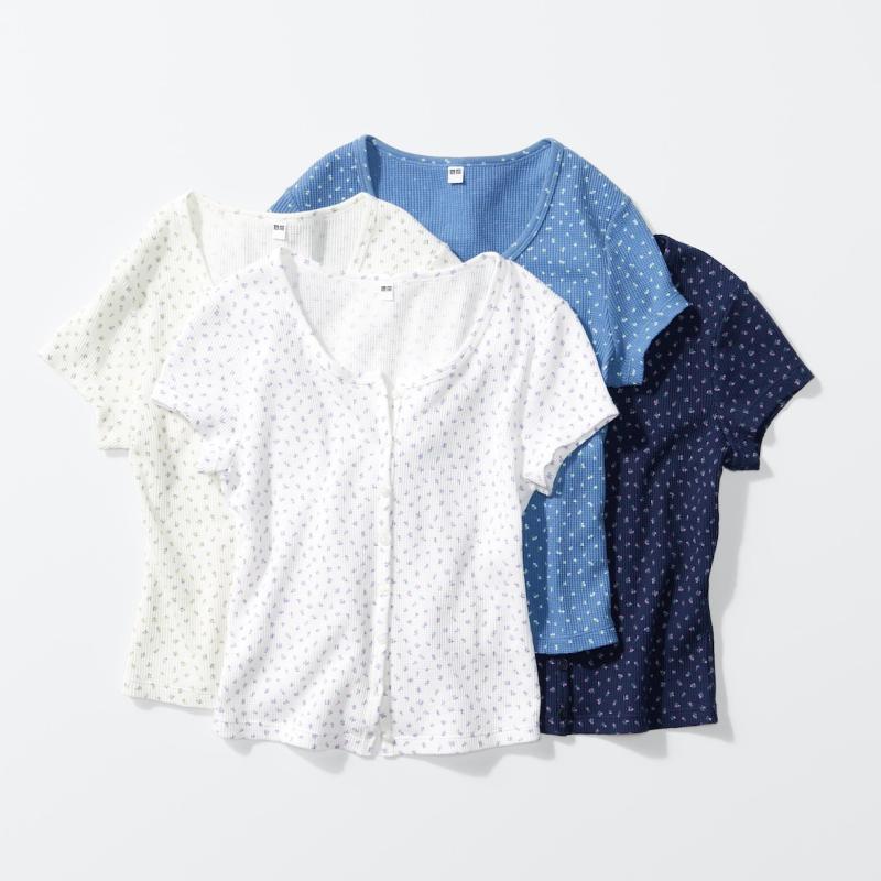 UNIQLO - Áo cardigan ngắn tay hoa nhí (MS 483521)