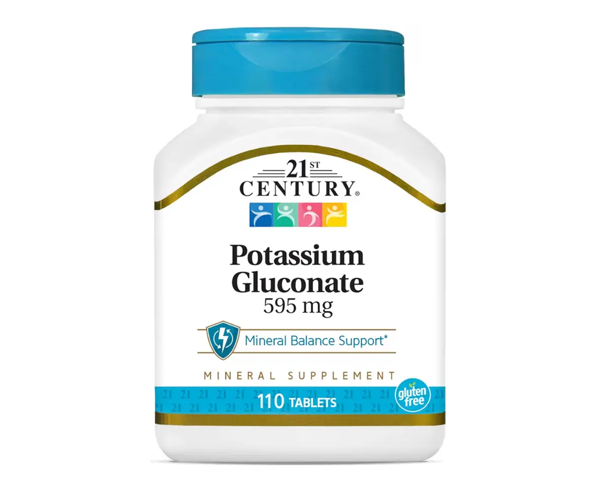 21st Century - Viên uống bổ sung Kali hữu cơ Potassium Gluconate 595mg