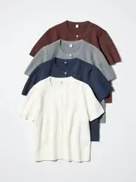 UNIQLO - Áo cardigan nữ cổ tròn viền lươn sóng