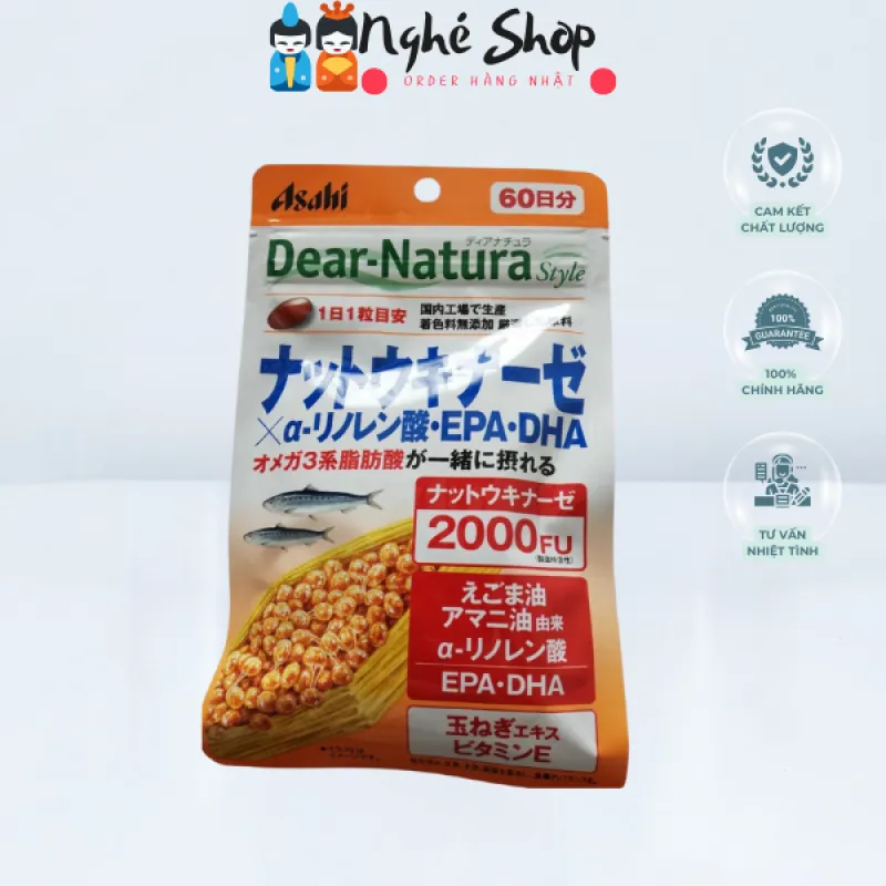 DEAR NATURA - Viên uống Natto Kinaze - DHA - EPA 60 ngày