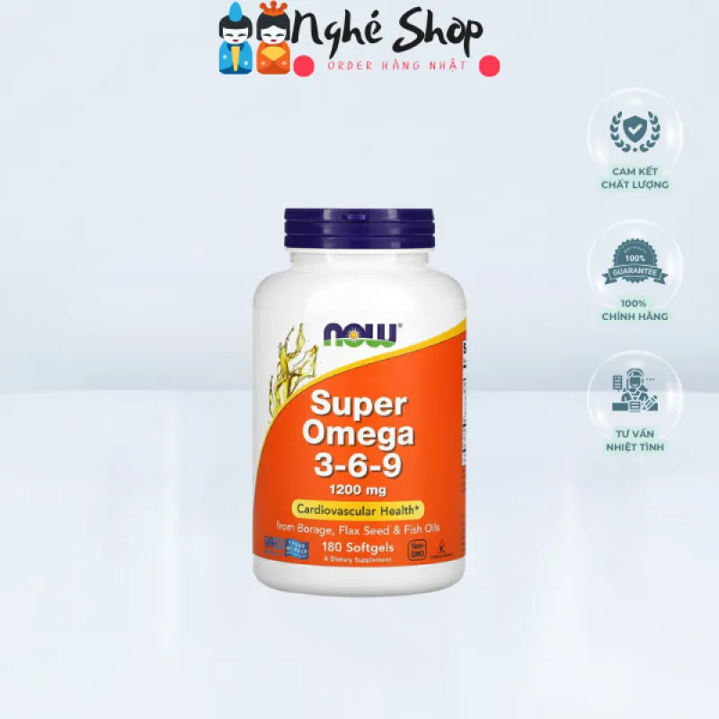 NOW Foods - Viên uống dầu cá Super Omega 3-6-9 1.200mg 180 viên