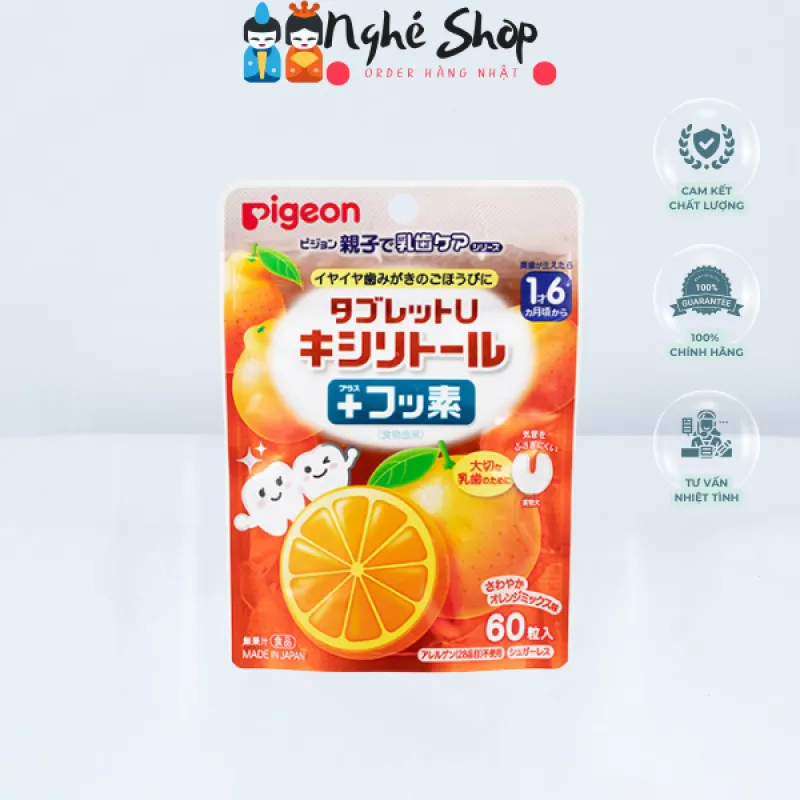 PIGEON- Kẹo ngậm chống sâu răng Tablet U Xylitol vị cam